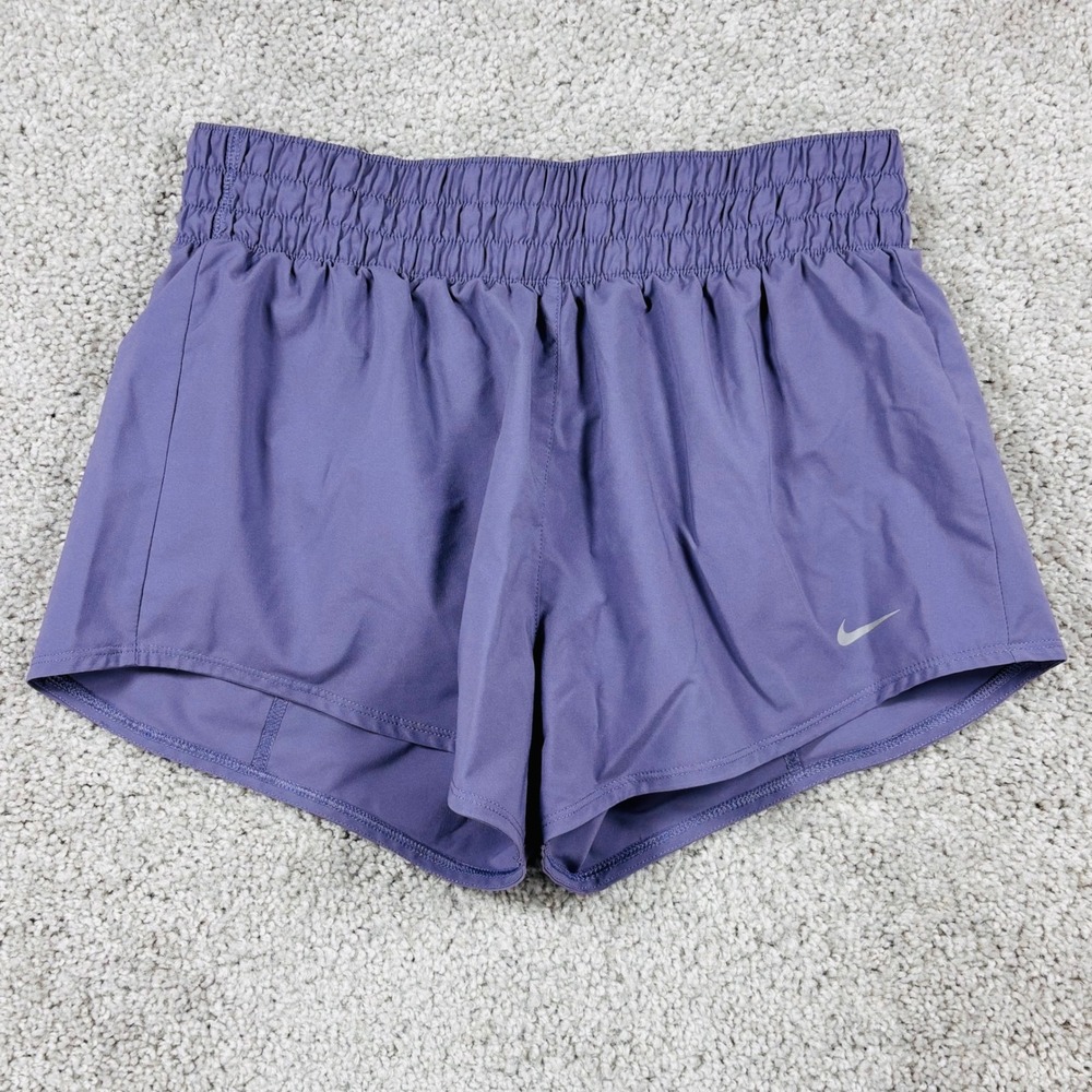 Nike Dri-FIT One Womens Purple Running Shorts  Small Reflective Logo‎
